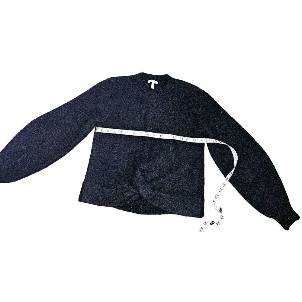 Joie Sweater Women XS Black Metallic Twist Front Volume Sleeve Wool Alpaca Boucl - Picture 7 of 7